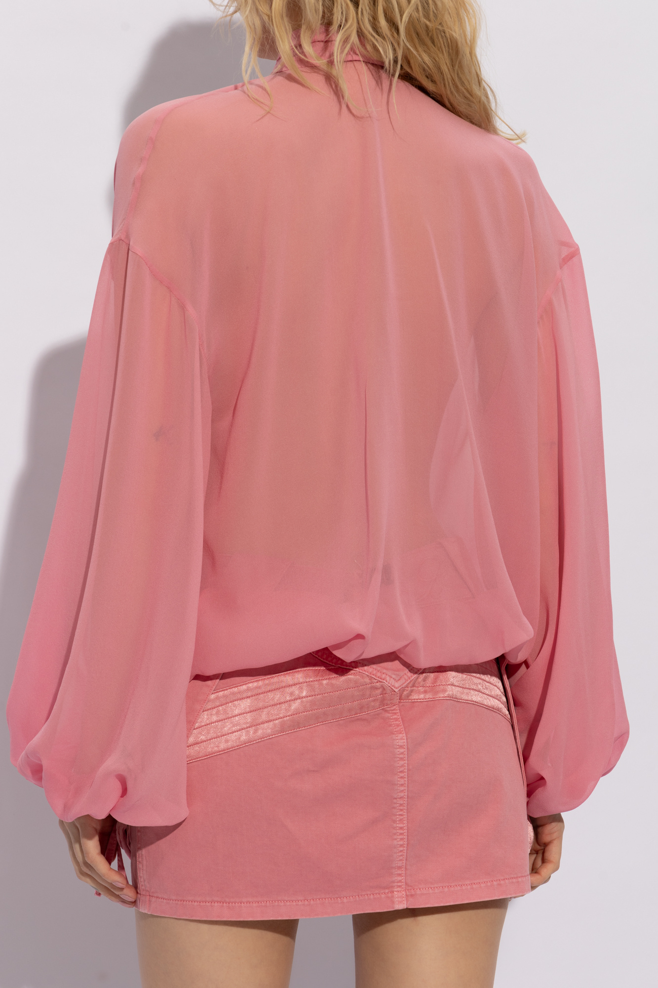Blumarine ピンクベージュ キャミソール One-shoulder Dress In Silk Georgette | Blumarine
